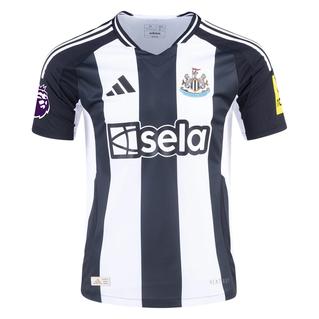 Adidas Newcastle United Authentic Miguel AlmirÃ³n Home Jersey w/ EPL Patch 24/25 (Black/White)