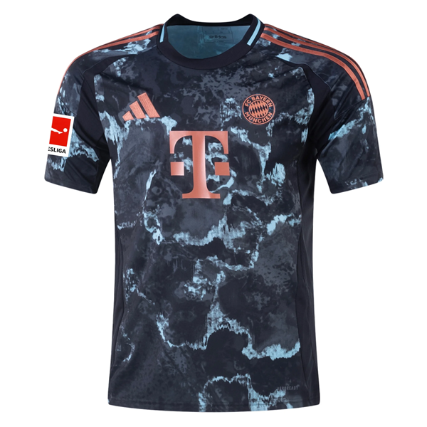 adidas Bayern Munich Aleksandar PavloviÄ‡ Away Jersey w/ Bundesliga Patch 24/25 (Black/Copper/Blue)