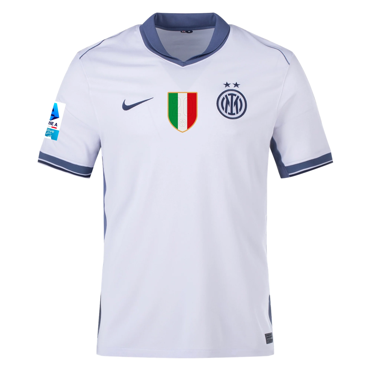 Nike Inter Milan Stefan de Vrij Away Jersey w/ Serie A + Scudetto Patch 24/25 (Summit White/Iris Whisper)