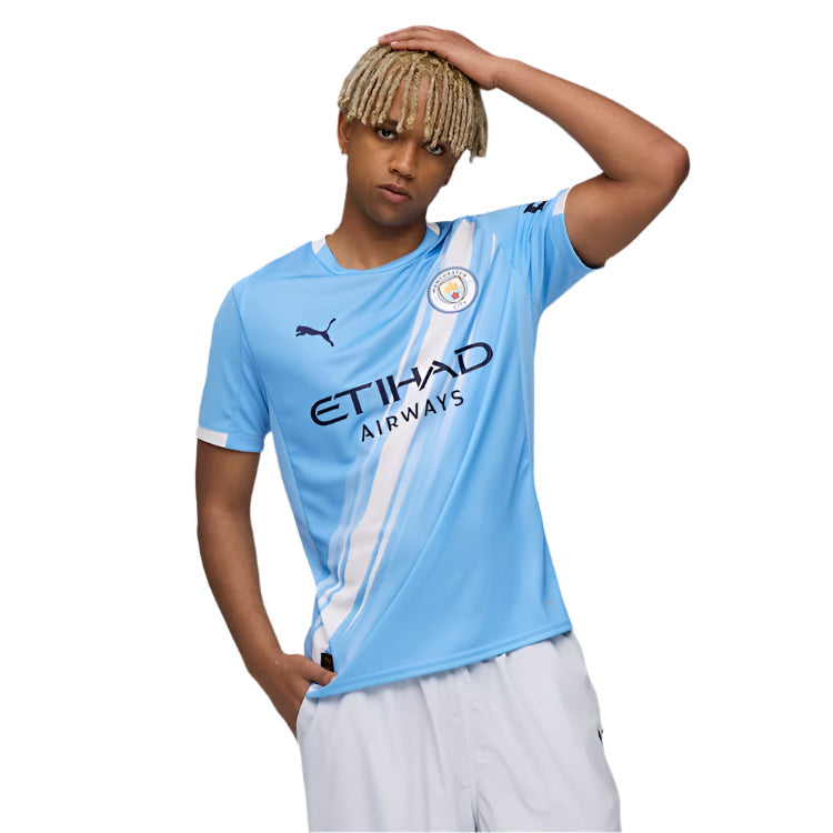 Puma Omar Marmoush Manchester City Home Jersey 25/26 w/ EPL + Sponsor Patch (Team Light Blue/Puma White)