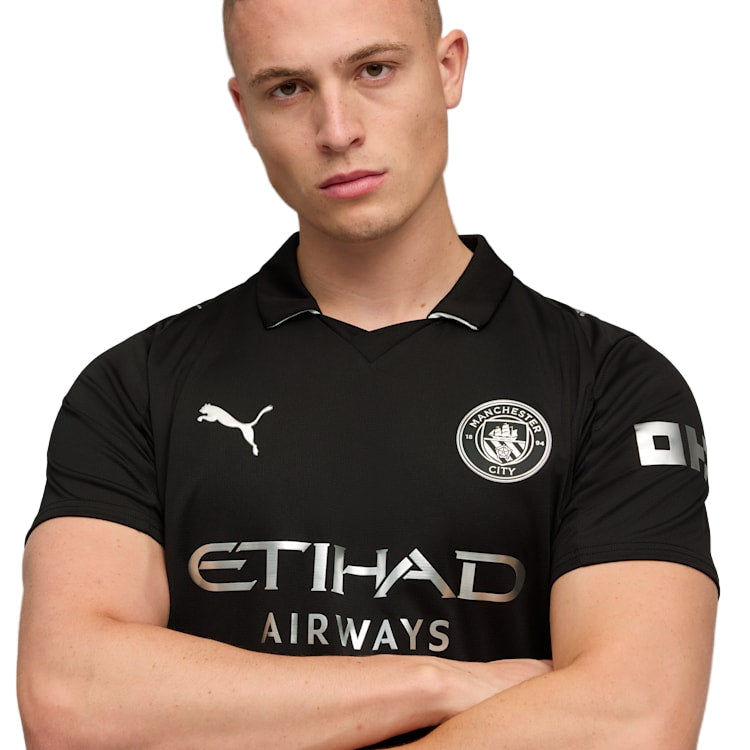 Puma Kovacic Men's Manchester City Away Jersey 25/26 w/ NRFR + EPL Patches (Puma Black)