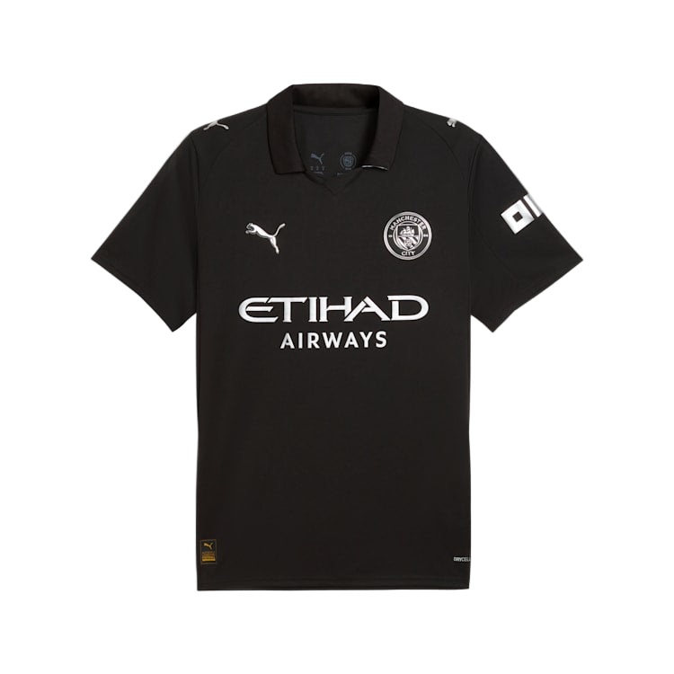 Puma Khusanov Men's Manchester City Away Jersey 25/26 w/ NRFR + EPL Patches (Puma Black)