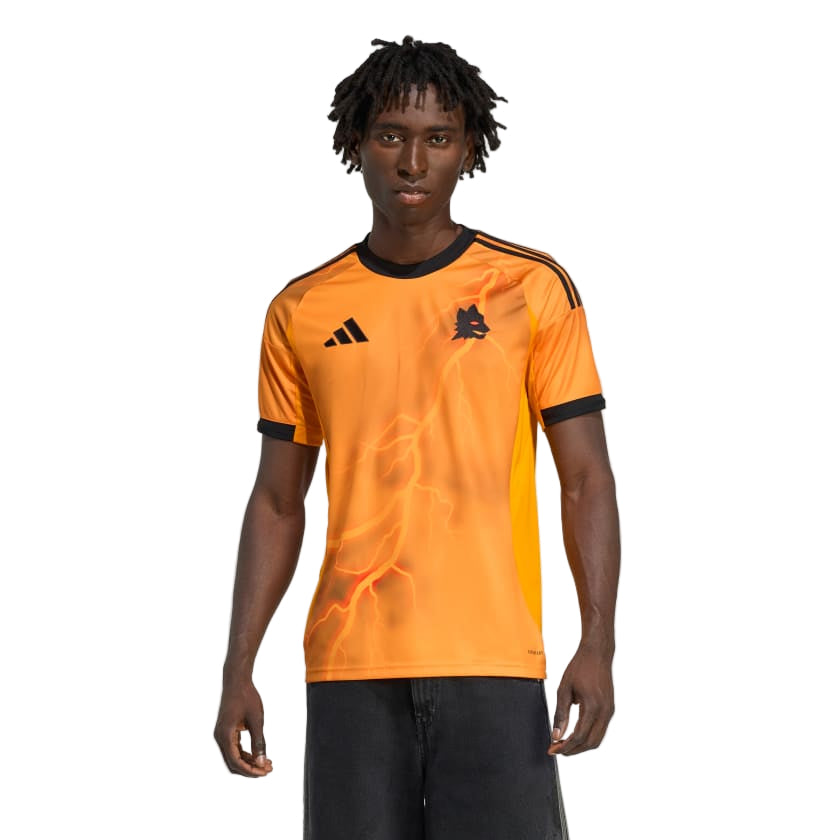 adidas Roma Jan ZiÃ³Å‚kowski Away Jersey w/ Europa League Patches 25/26 (Orange/Black)