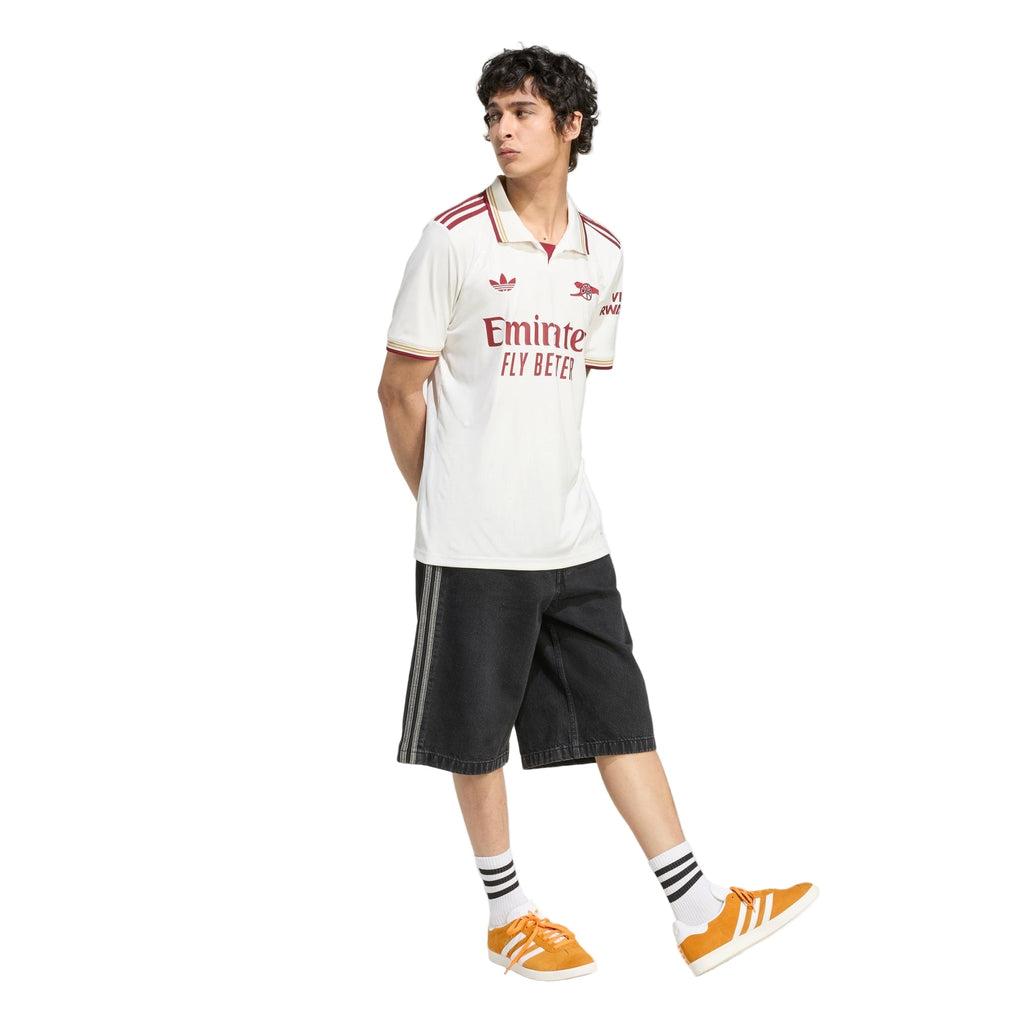 adidas Havertz Men's Arsenal FC Third Jersey 25/26 w/ NRFR + EPL Patches (White/Burgundy)