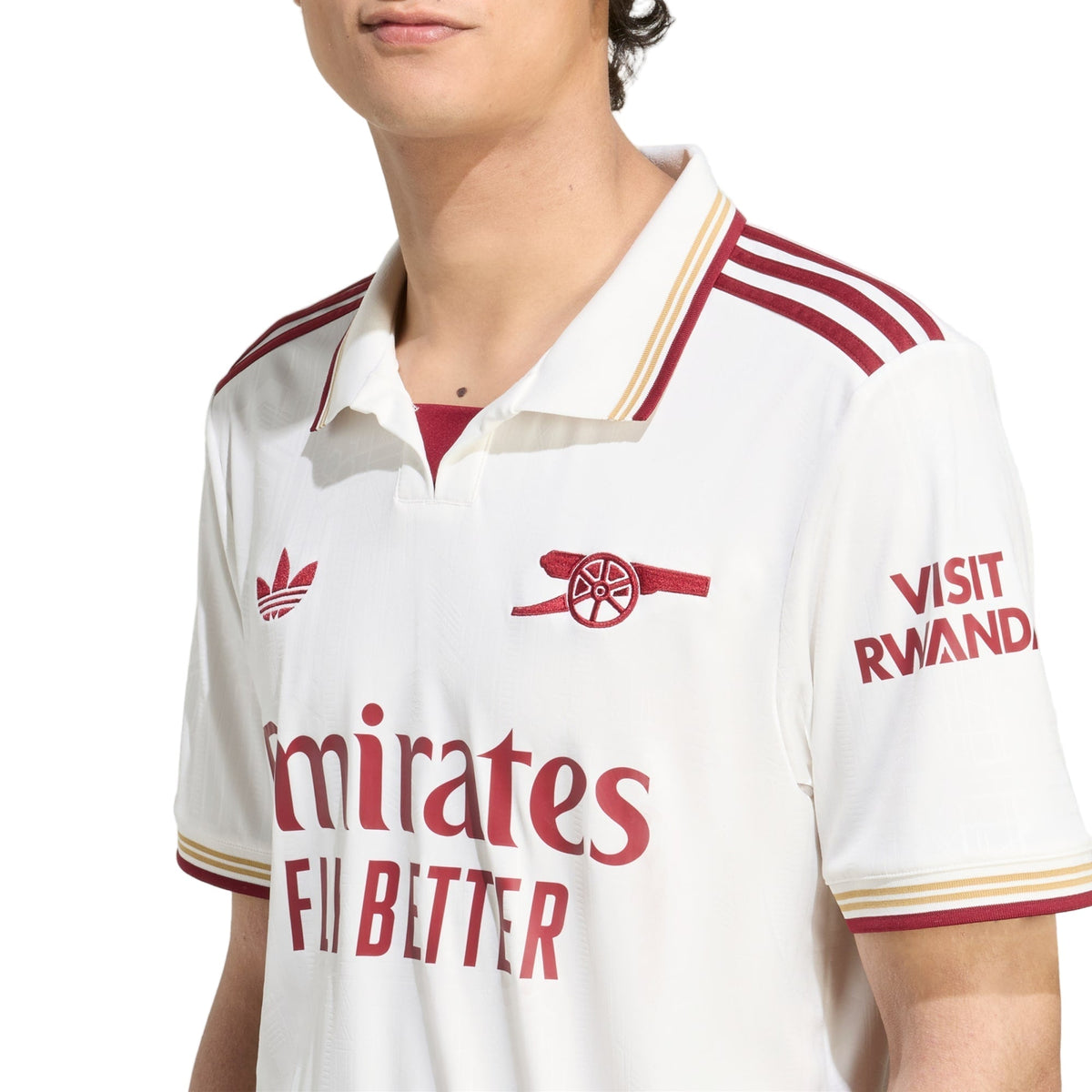 adidas Lewis Skelly Men's Arsenal FC Third Jersey 25/26 w/ NRFR + EPL Patches (White/Burgundy)