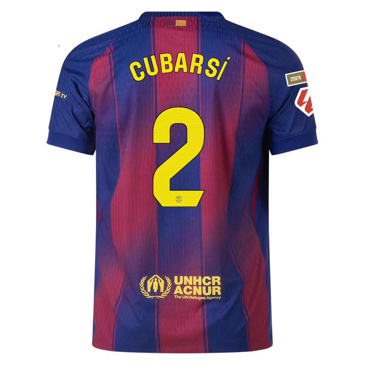 Nike Barcelona Authentic Pau Cubarsi Home Jersey w/ La Liga Champion Patches 25/26 (Deep Royal Blue/Midwest Gold)