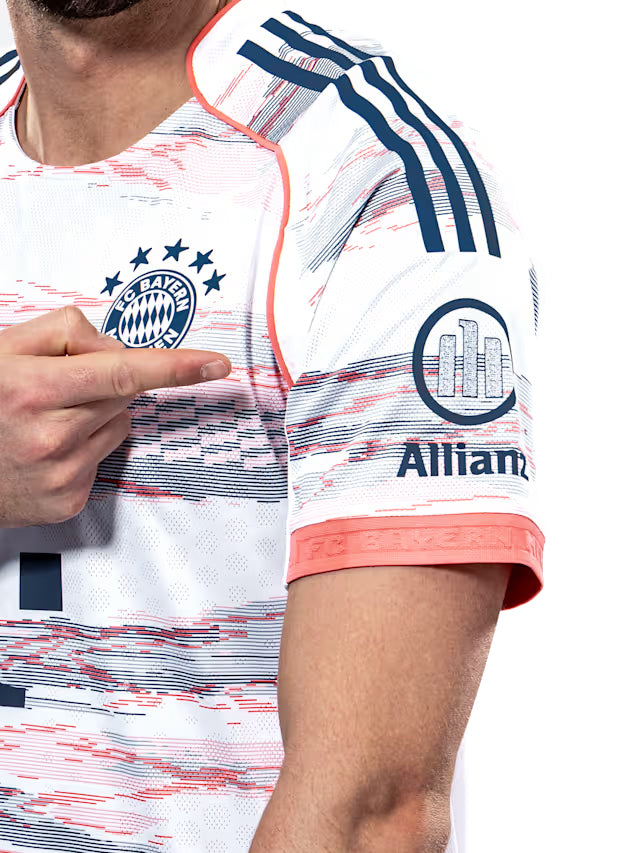 adidas Musiala Authentic Away Jersey 25/26 w/ Sponsor + Meister Bundesliga Patch (White/Red]