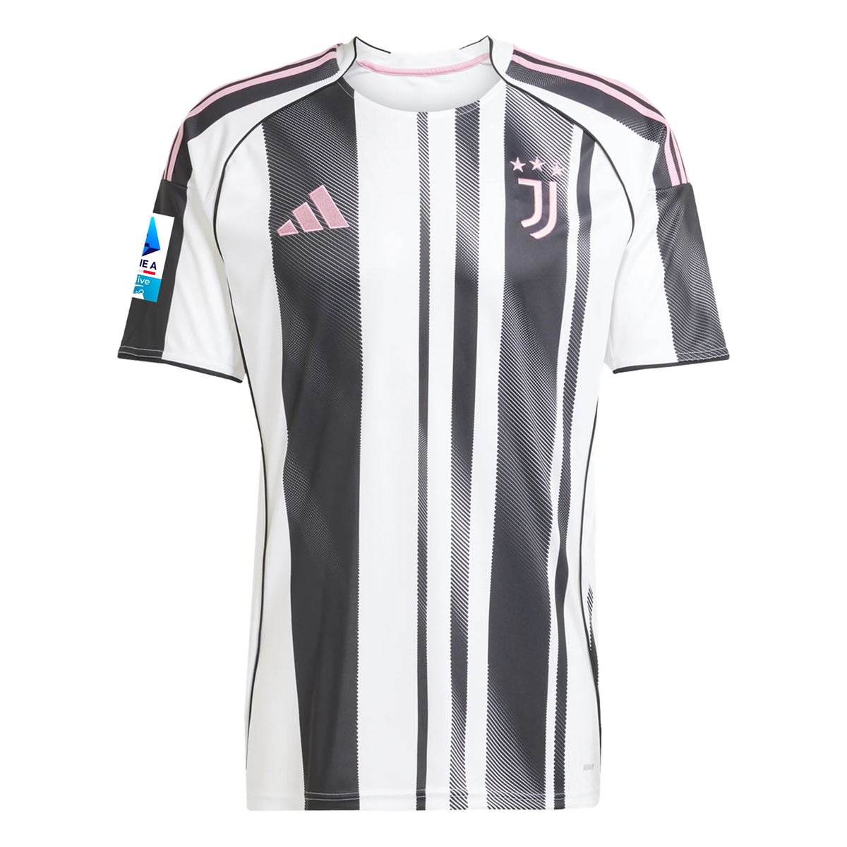 adidas Men's Juventus Rouhi Home Jersey w/ Serie A Patch 25/26 (White/Black/Pink)