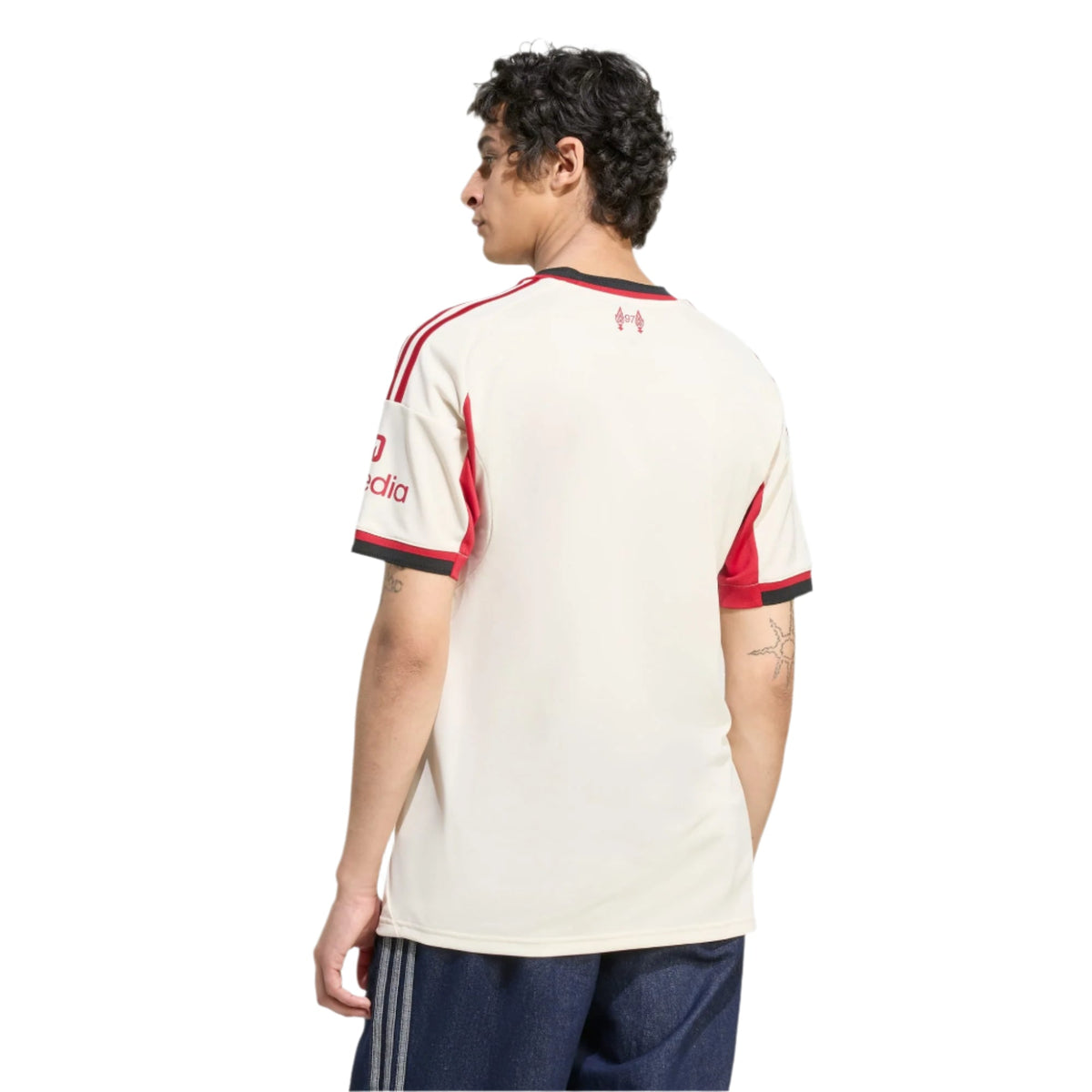 adidas Men's Liverpool Milos Kerkez Away Jersey w/ Champions League Patches 25/26 (Wonder White)
