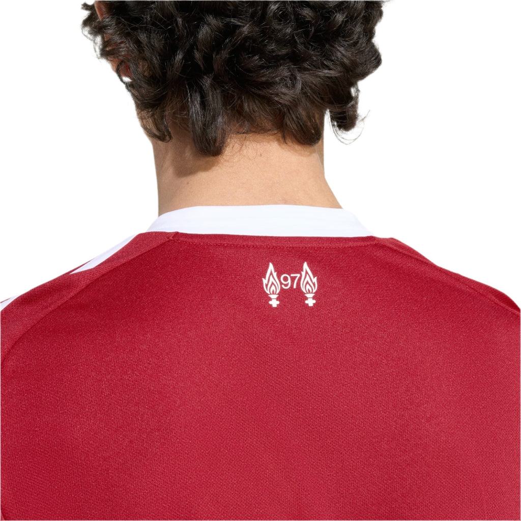 adidas Frimpong Men's Liverpool Home Jersey 25/26 w/ NRFR + EPL Champions Patch (Strawberry Red)