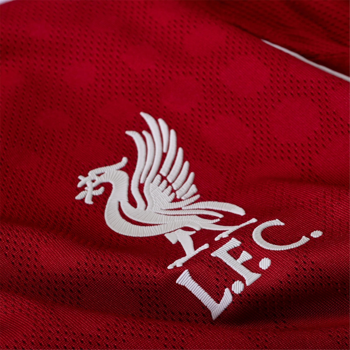 adidas Men's Liverpool FC Authentic Jones Home Jersey 25/26 w/ Champions League Patches (Strawberry Red)