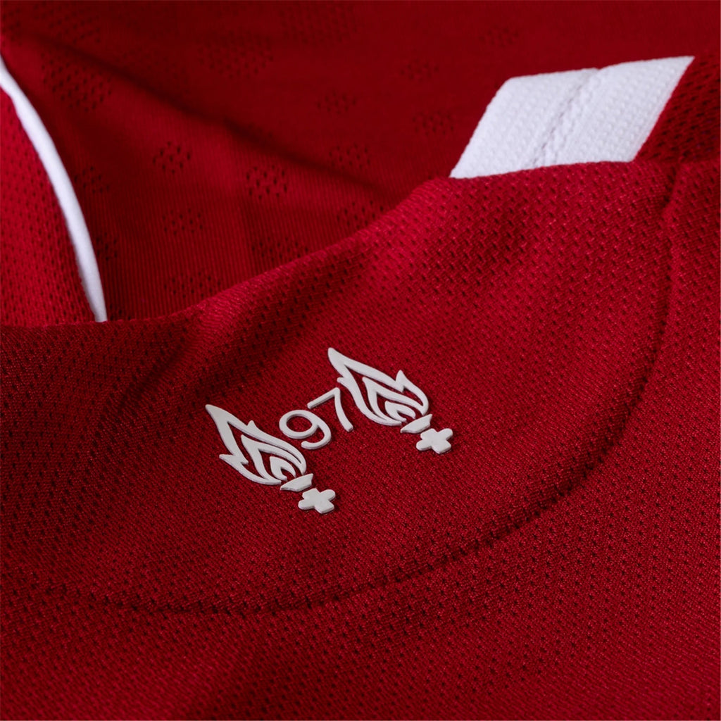 adidas Men's Liverpool FC Authentic Endo Home Jersey 25/26 w/ EPL + NRFR Patches (Strawberry Red)