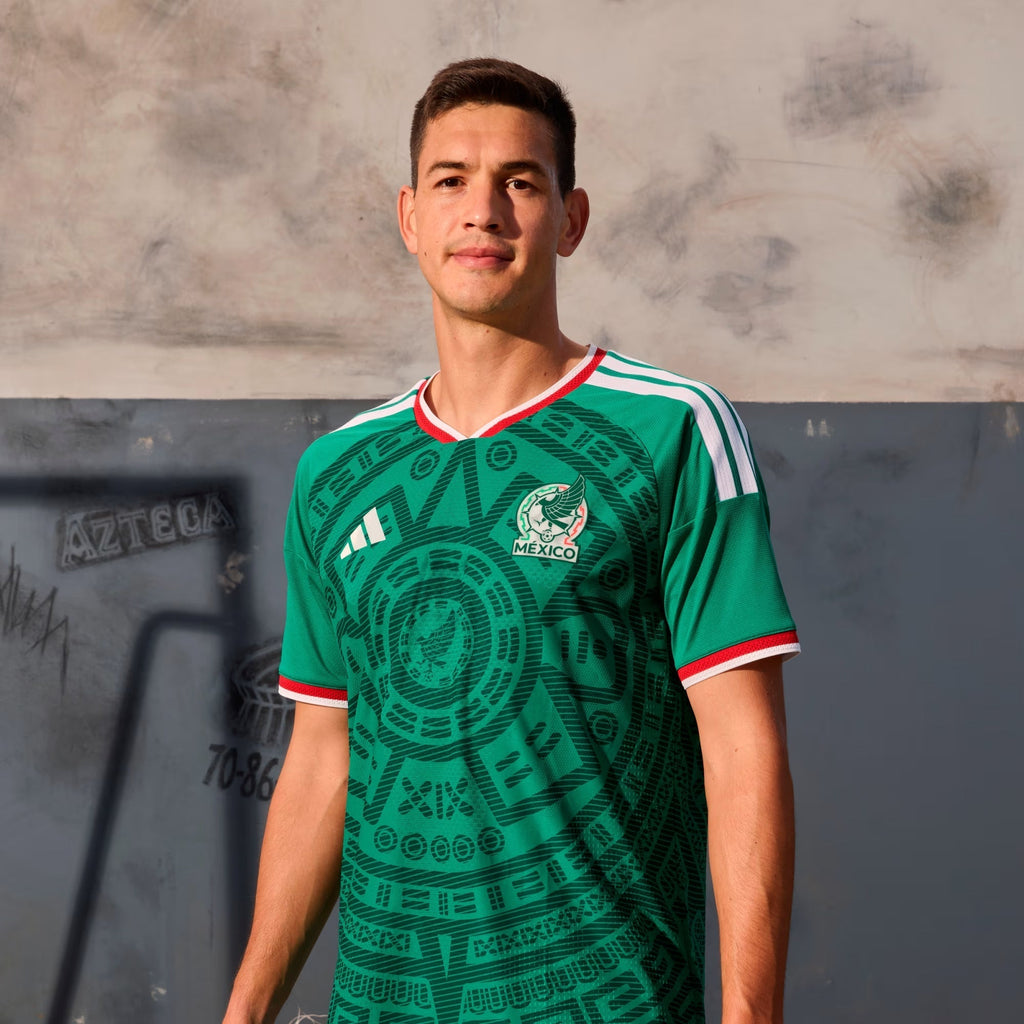 adidas Men's C. Montes Mexico Authentic Home 2026 World Cup Jersey (Bold Green)