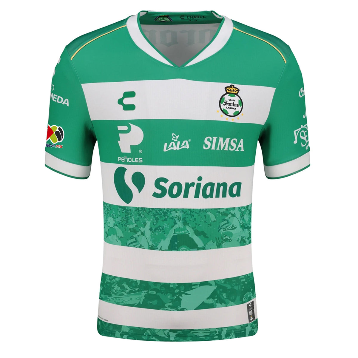 Charly Bruno Amione Men's Santos Laguna Home Jersey 25/26 w/ BBVA MX Patches (Green/White)