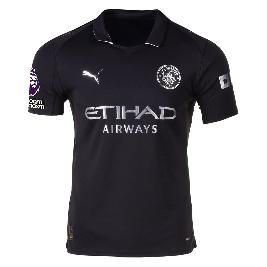Puma Lewis Men's Manchester City Away Jersey 25/26 w/ NRFR + EPL Patches (Puma Black)