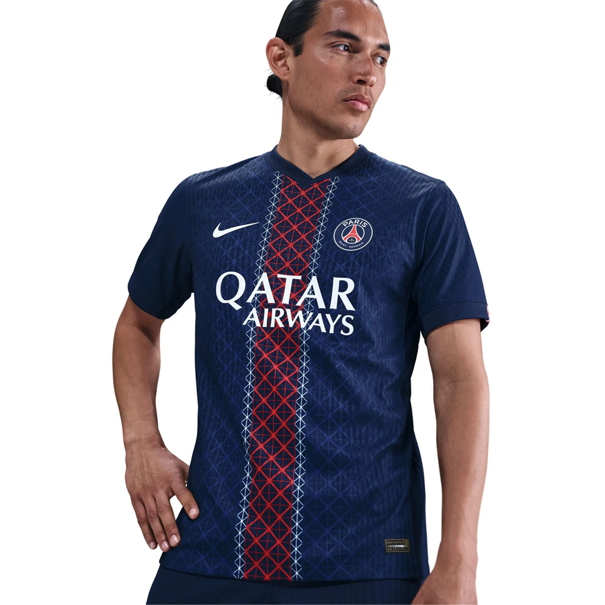 Nike Men's Doue Paris Saint-Germain Authentic Home Jersey 25/26 w/ Champions League Patches (Navy)
