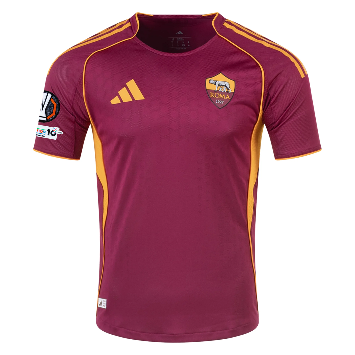 adidas Roma Authentic Wesley FranÃ§a Home Jersey w/ Europa League Patches 25/26 (Burgundy)