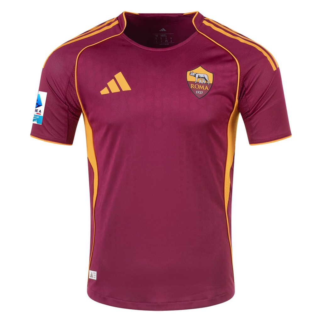 adidas Roma Authentic Tommaso Baldanzi Home Jersey w/ Serie A Patch 25/26 (Burgundy)