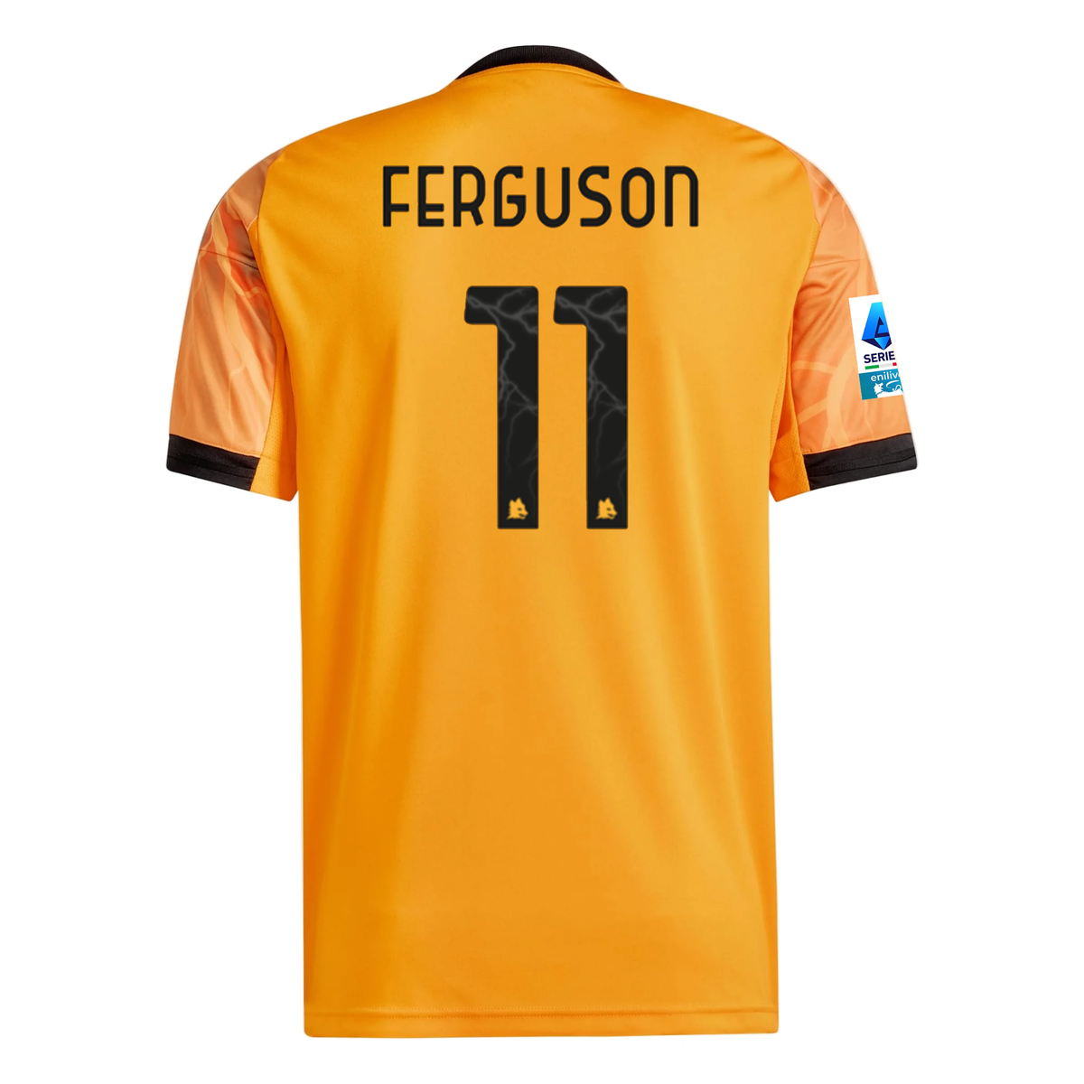 adidas Roma Evan Ferguson Away Jersey w/ Serie A Patch 25/26 (Orange/Black)