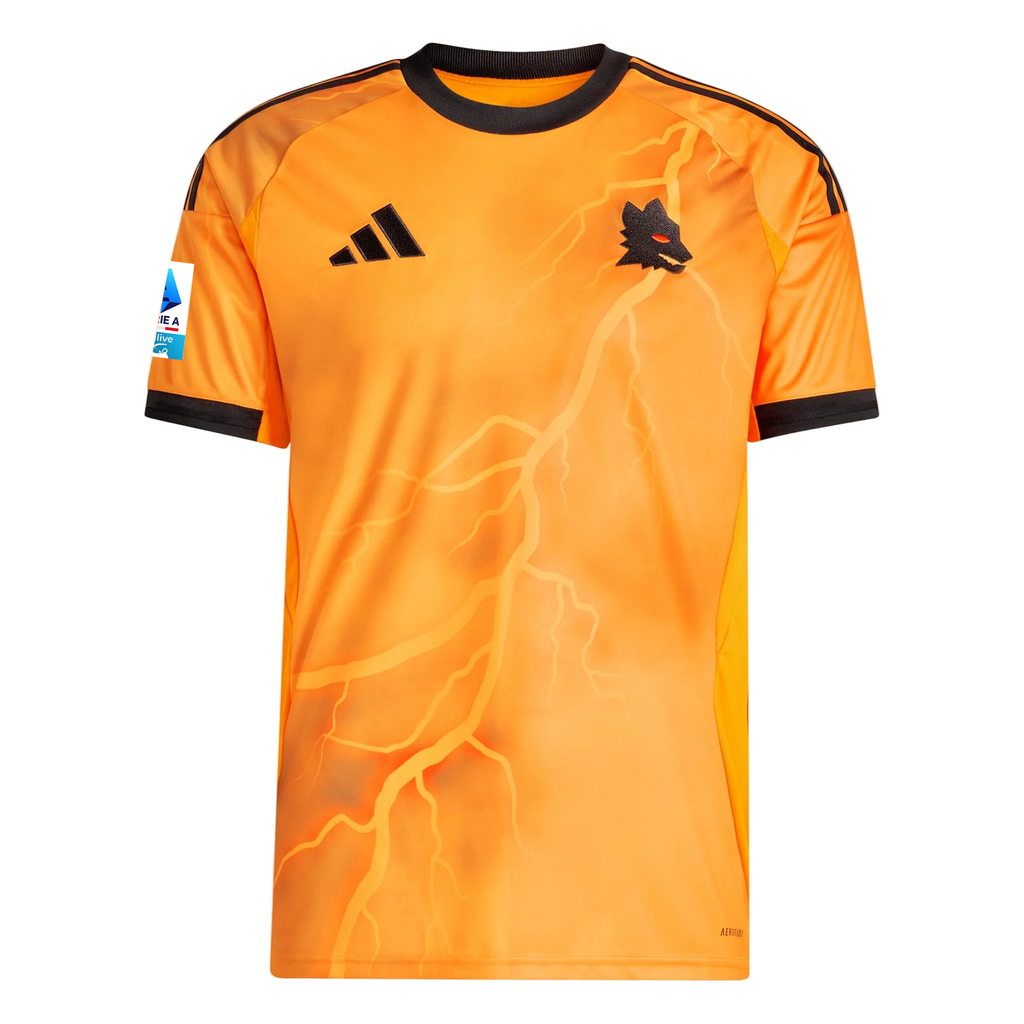 adidas Roma MatÃ­as SoulÃ© Away Jersey w/ Serie A Patch 25/26 (Orange/Black)
