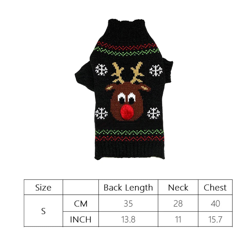 Pet Sweater Cartoon Knitting Coat Pet Winter Warm Clothes Strechable Animal Clothing Supplies