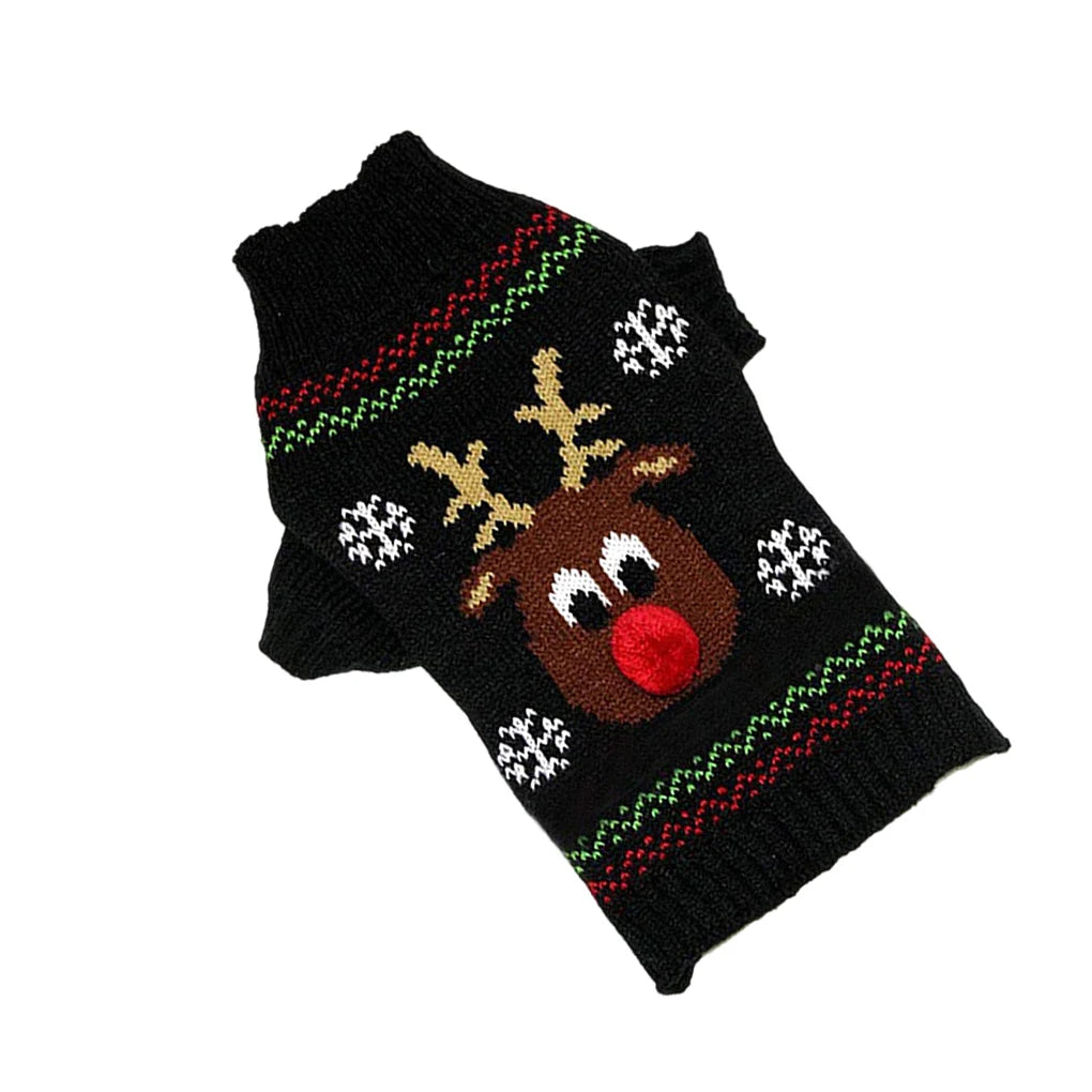Pet Sweater Cartoon Knitting Coat Pet Winter Warm Clothes Strechable Animal Clothing Supplies