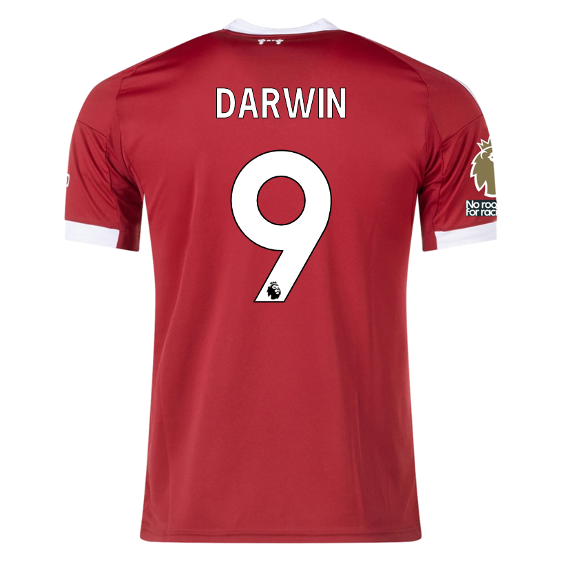 adidas Darwin Men's Liverpool Home Jersey 25/26 w/ NRFR + EPL Champions Patch (Strawberry Red)