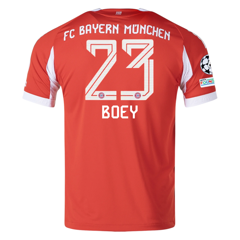 adidas Bayern Munich Boey Home Jersey w/ Champions League Patches 25/26 (Red)