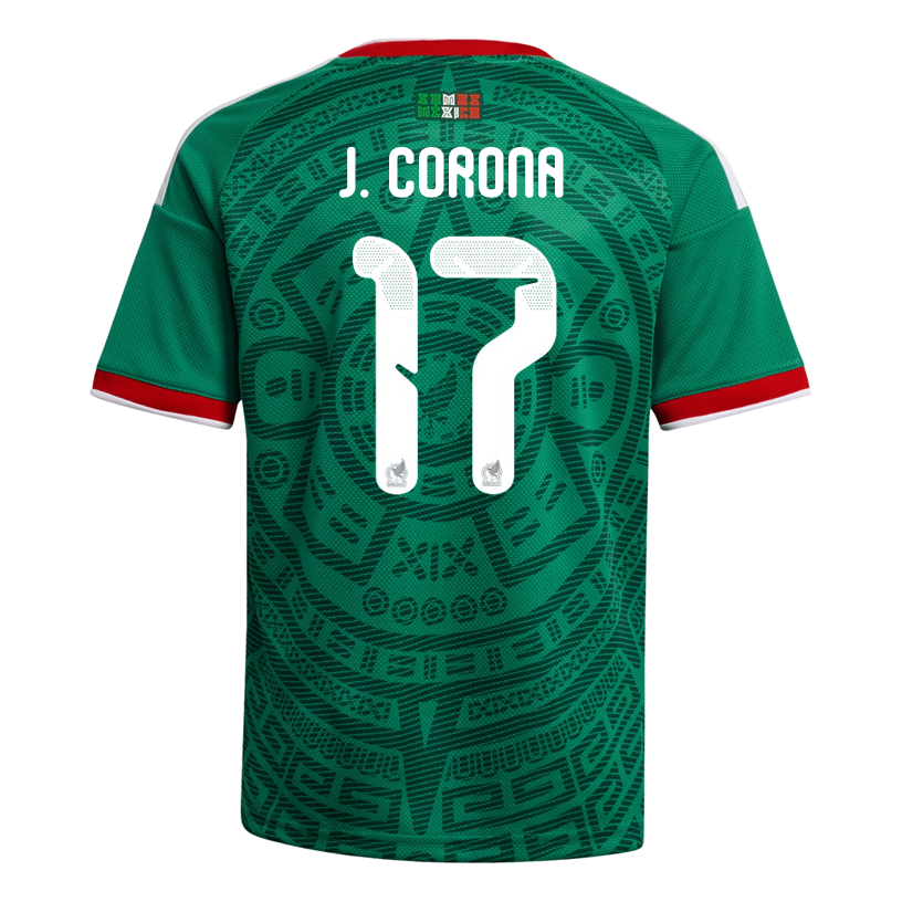 adidas Youth J. Corona Mexico 2026 Home World Cup Jersey (Bold Green)