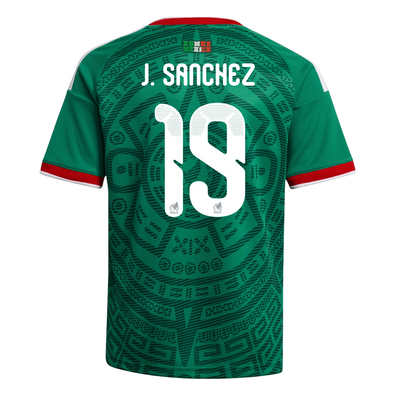 adidas Youth J. Sanchez Mexico 2026 Home World Cup Jersey (Bold Green)