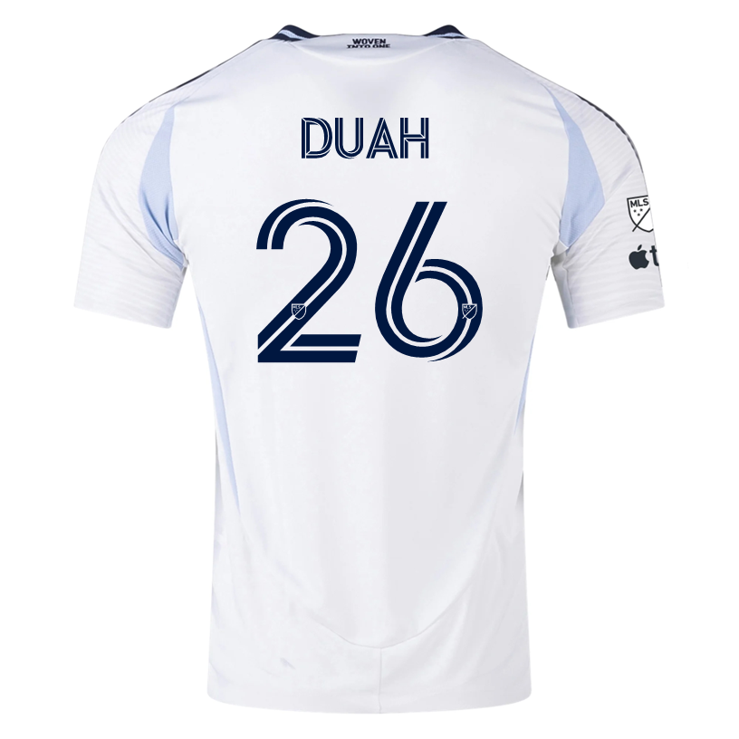 adidas San Diego FC Authentic Manu Duah Away Jersey 25/26 w/ MLS & Apple Patch (White)