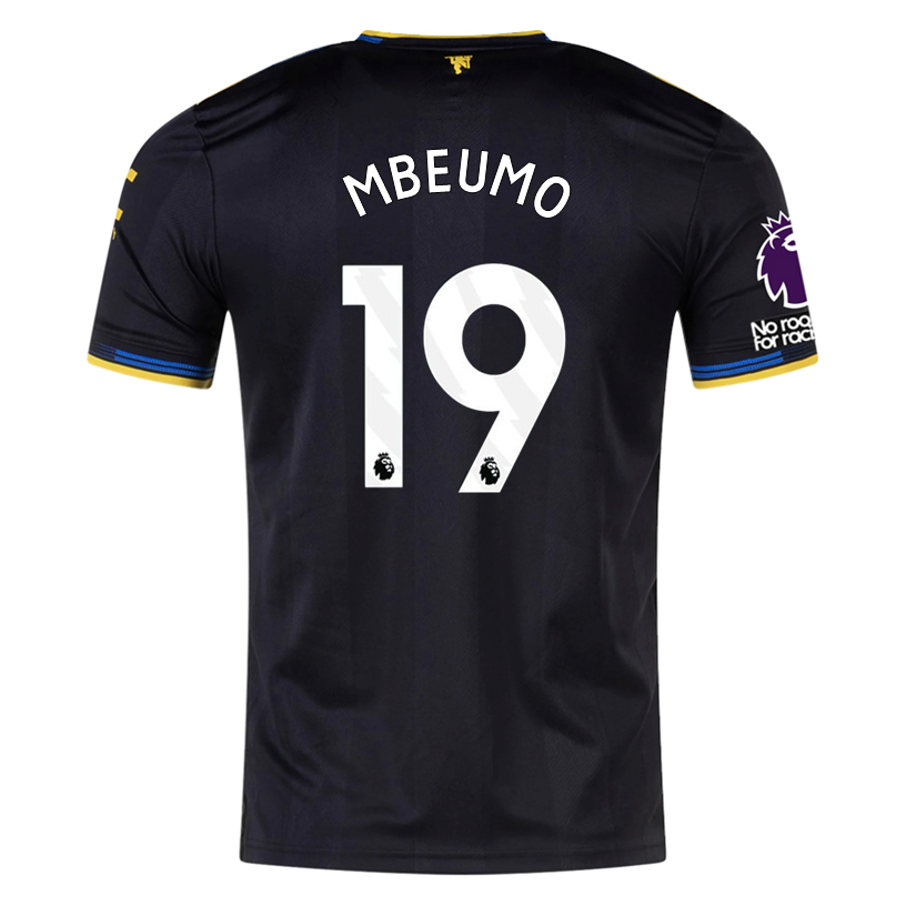 adidas Mbeumo Men's Manchester United Authentic Third Jersey 25/26 w/ NRFR + EPL Patches (Black)