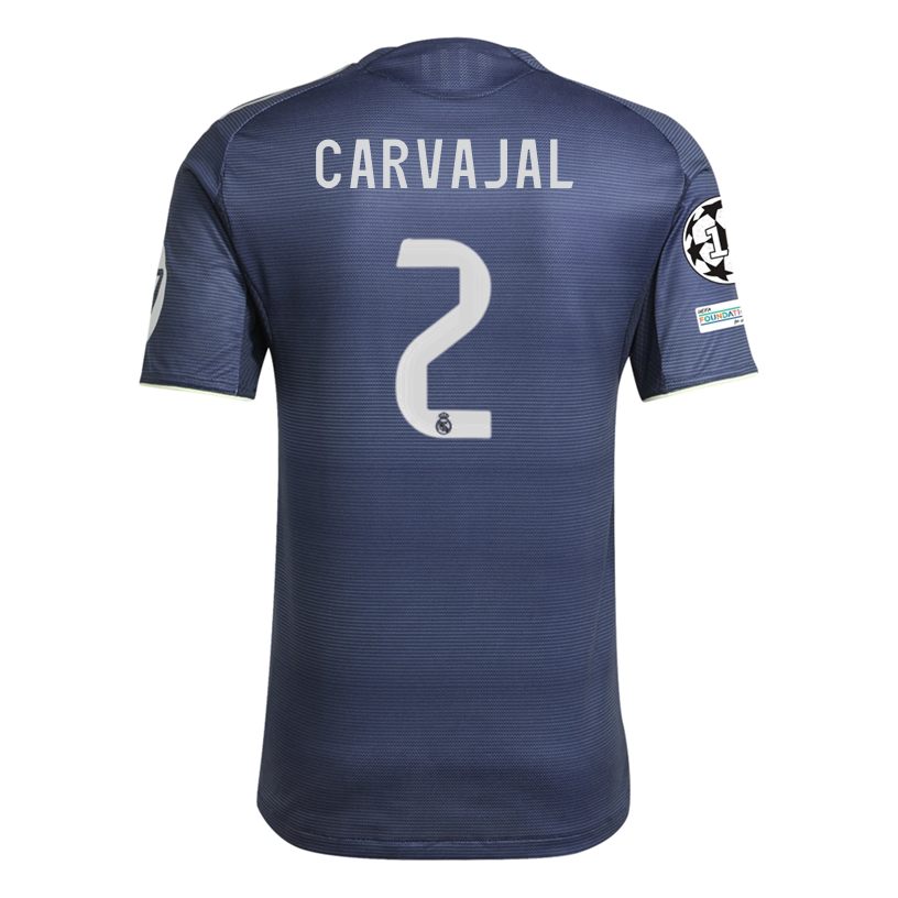 adidas Daniel Carvajal Ramos Real Madrid Authentic Away Jersey 25/26 w/ Champions League Patches (Legend Ink)
