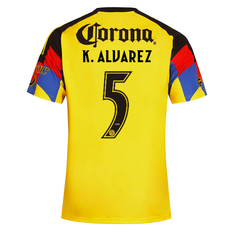 adidas Men's K. Alvarez Club America Home Jersey 25/26 (Yellow)