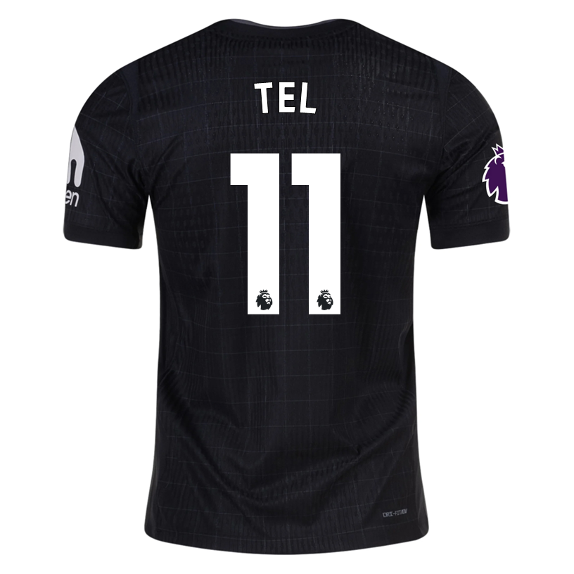 Nike Tel Tottenham Hotspur Authentic Away Jersey 25/26 w/ EPL Patch (Black/Iron)