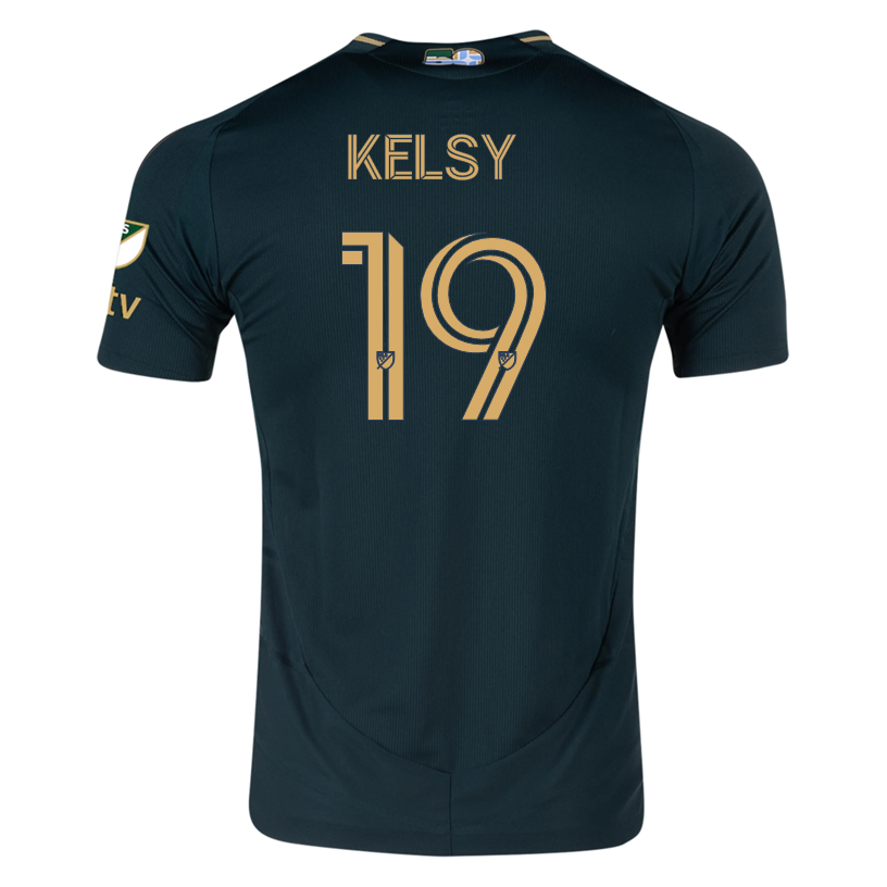 adidas Kevin Kelsy Portland Timbers Authentic Home Jersey w/ MLS & Apple Patch 25/26 (Green/Gold)