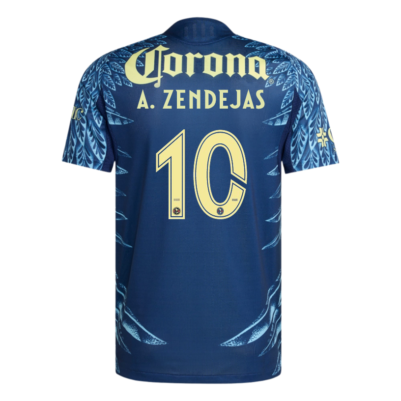 adidas A. Zendejas Men's Club AmÃ©rica 25/26 Authentic Away Jersey (Blue)