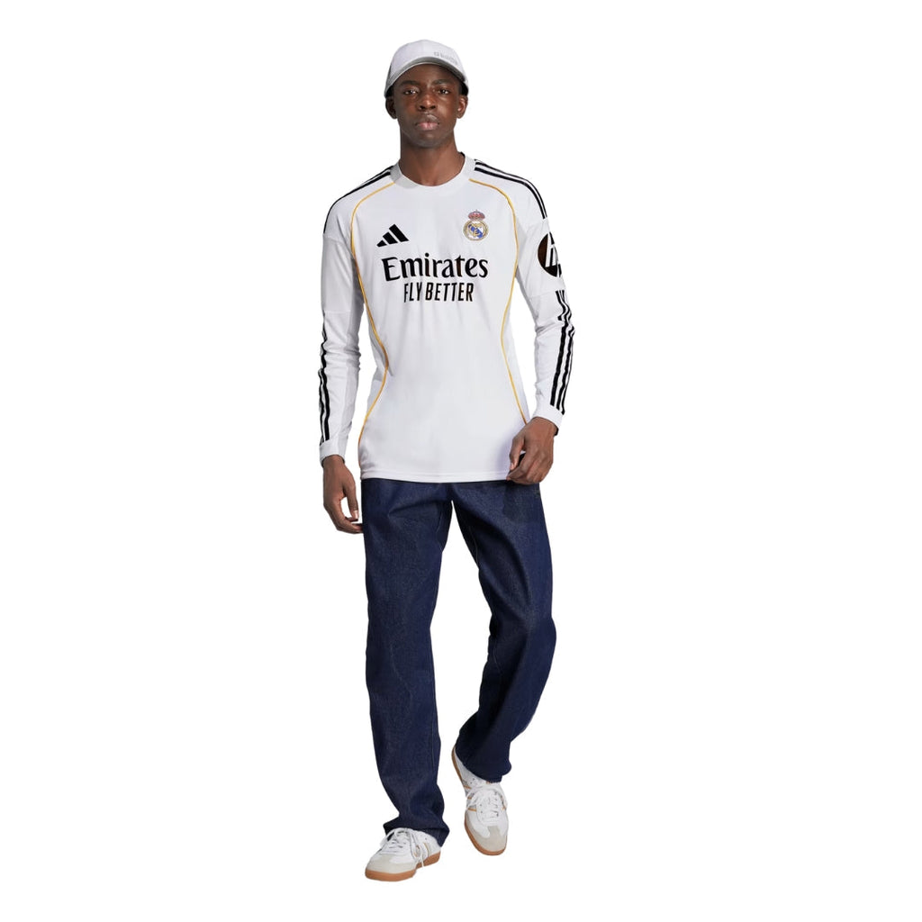 adidas Real Madrid Rodrygo Long Sleeve Home Jersey w/ Intercontinental + Champions League Patches 25/26 (White)