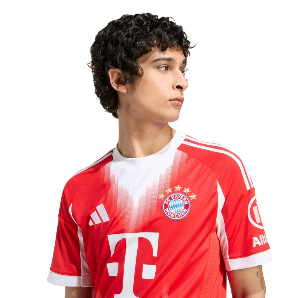 adidas Bayern Munich Laimer Home Jersey w/ Champions League Patches 25/26 (Red)