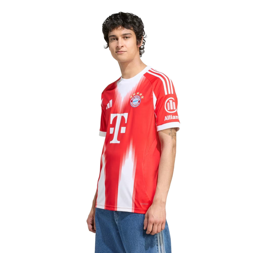 adidas Bayern Munich Tah Home Jersey w/ Champions League Patches 25/26 (Red)