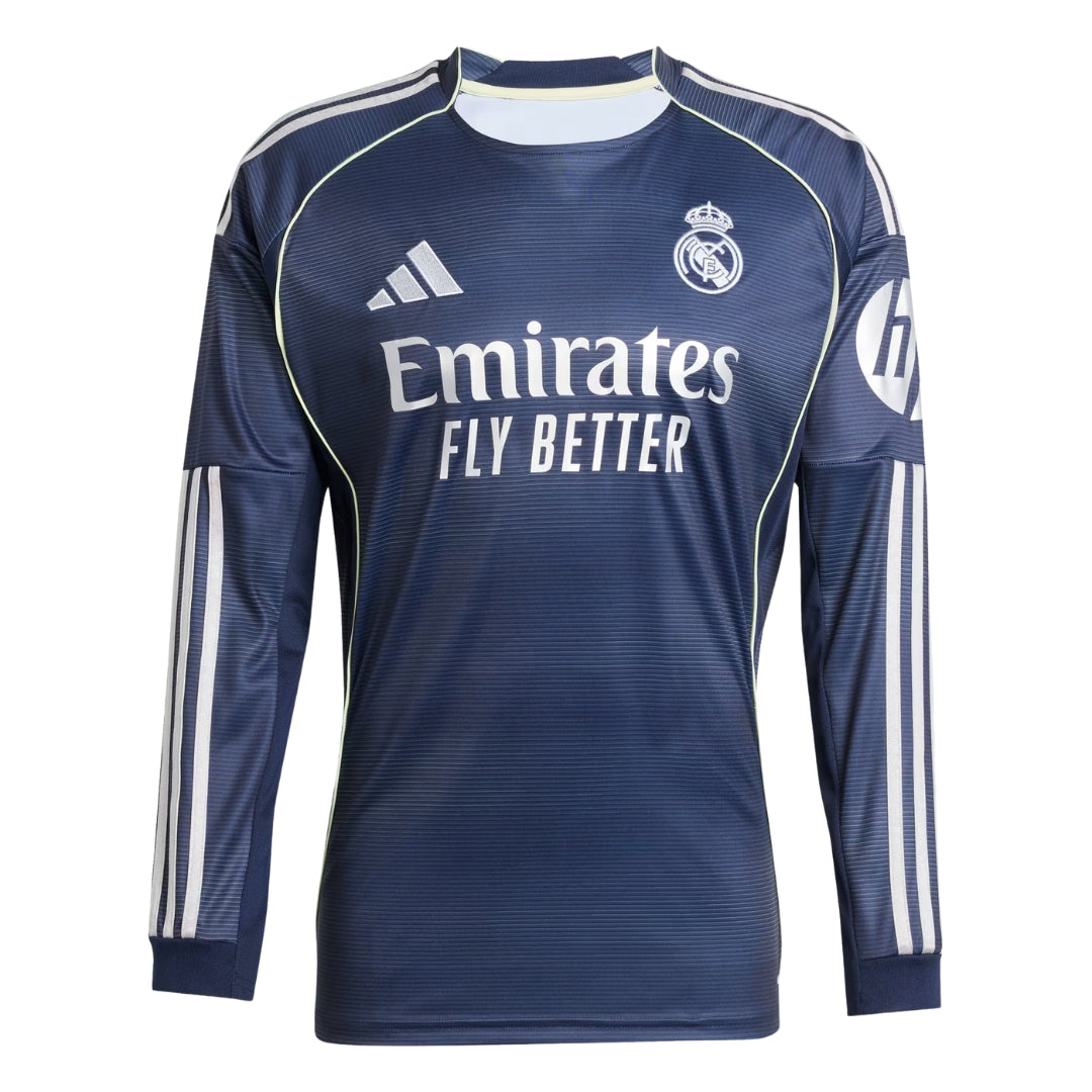 adidas Real Madrid Long Sleeve Away Jersey 25/26 (Legend Ink)