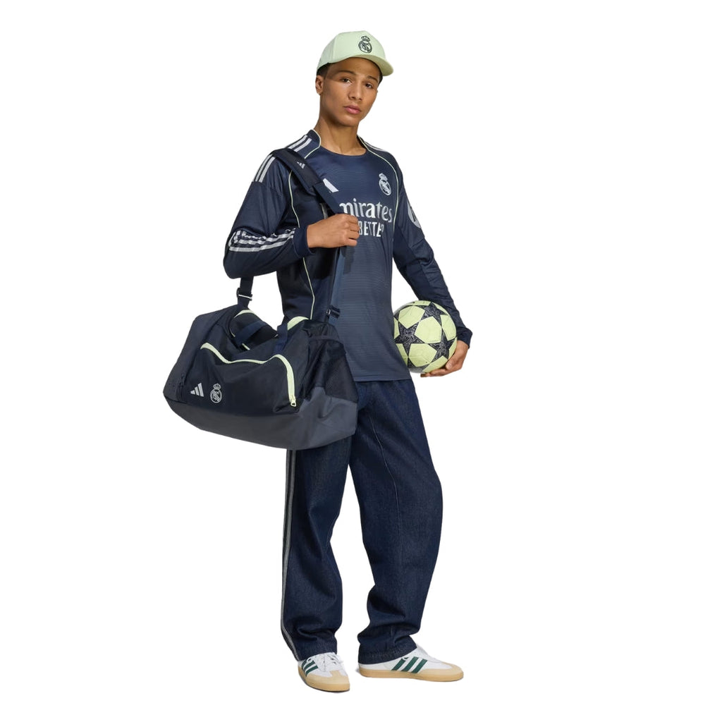 adidas Real Madrid Kylian Mbappe Long Sleeve Away Jersey w/ Champions League Patches 25/26 (Legend Ink)