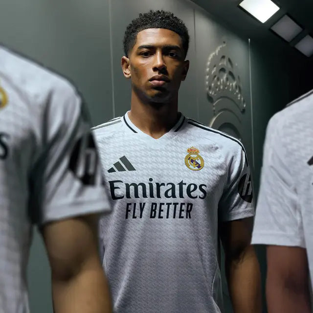 adidas Brahim Real Madrid Authentic Home Jersey w/ La Liga Patches 24/25 (White/Black)