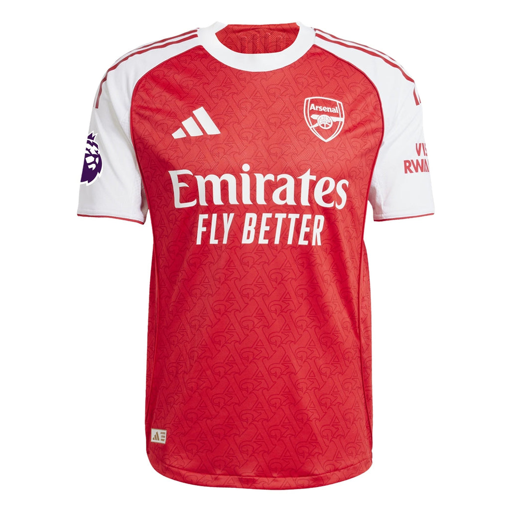 adidas Ben White Arsenal FC Authentic Home Jersey 25/26 w/ EPL Patch (Better Scarlet/White