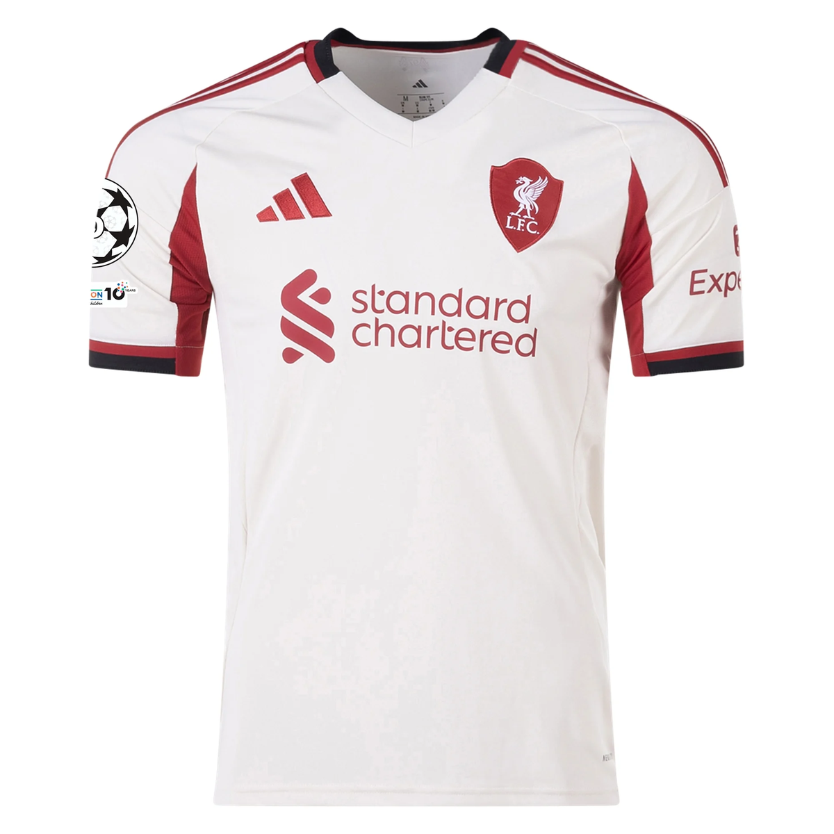 adidas Men's Liverpool Ibrahima KonatÃ© Away Jersey w/ Champions League Patches 25/26 (Wonder White)