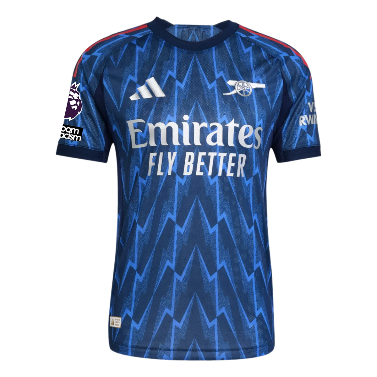 adidas Arsenal Authentic Gabriel Jesus Away Jersey w/ EPL + No Room For Racism 25/26 (Indigo/Silver)
