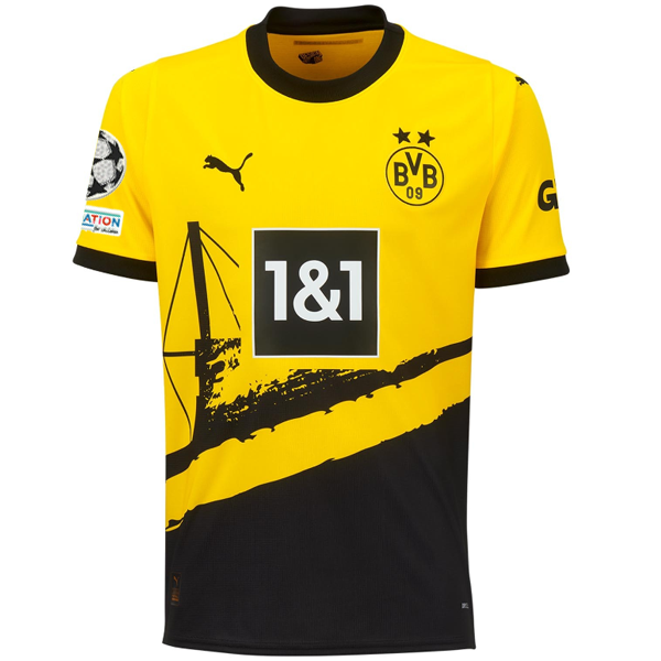 Puma Borussia Dortmund Salih Ã–zcan Home Jersey w/ Champions League Patches 23/24 (Cyber Yellow/Puma Black)