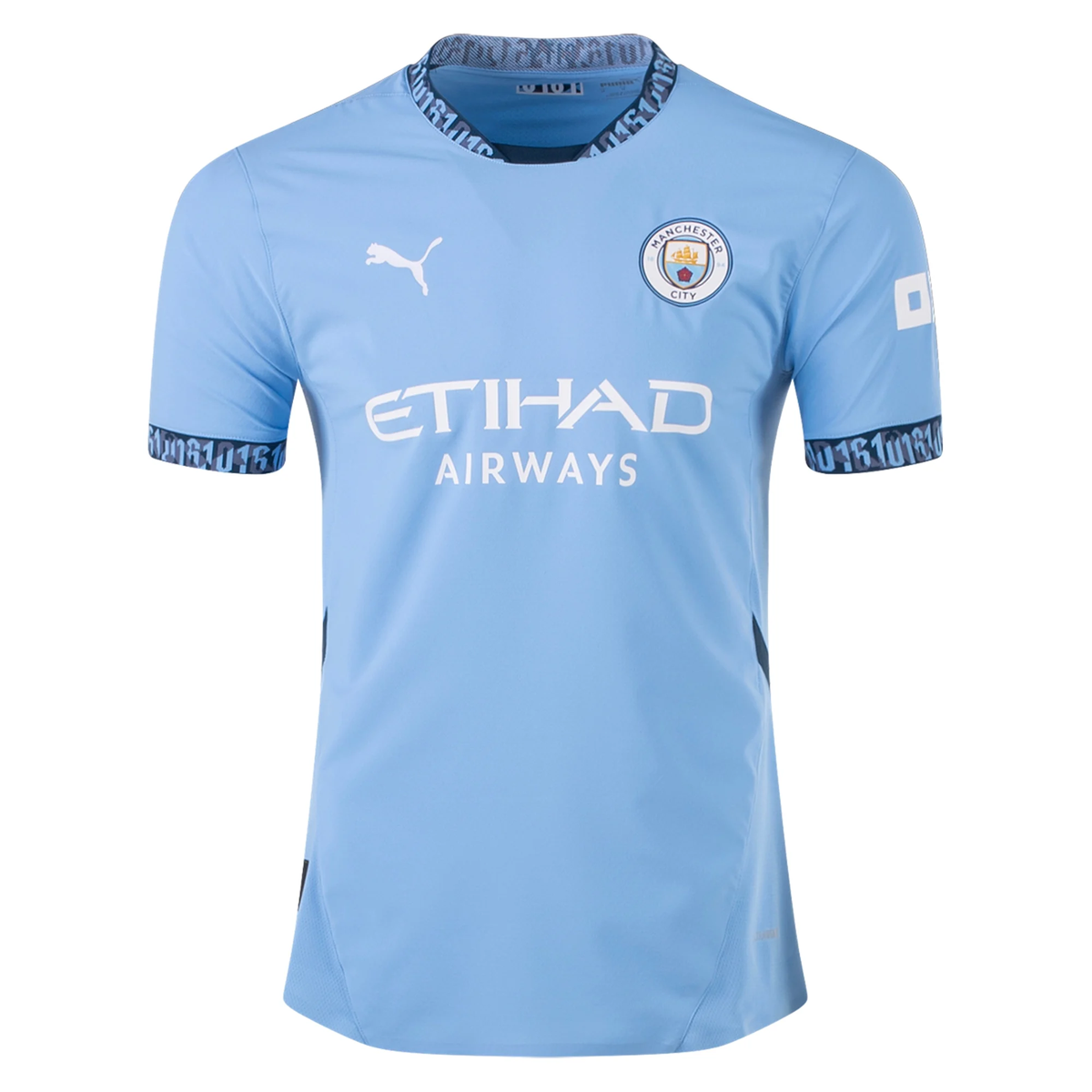 Puma Manchester City Mateo KovaÄiÄ‡ Authentic Home Jersey w/ EPL + No Room For Racism Patch 24/25 (Team Light Blue/Marine Blue)