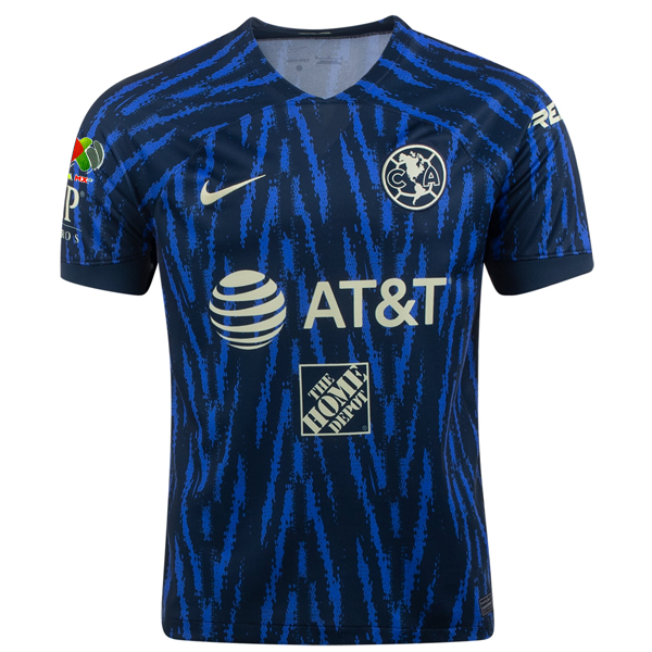 Nike Club America Henry Martin Away Jersey w/ Liga MX Patch 22/23 (Armory Navy/Lemon Chiffon)