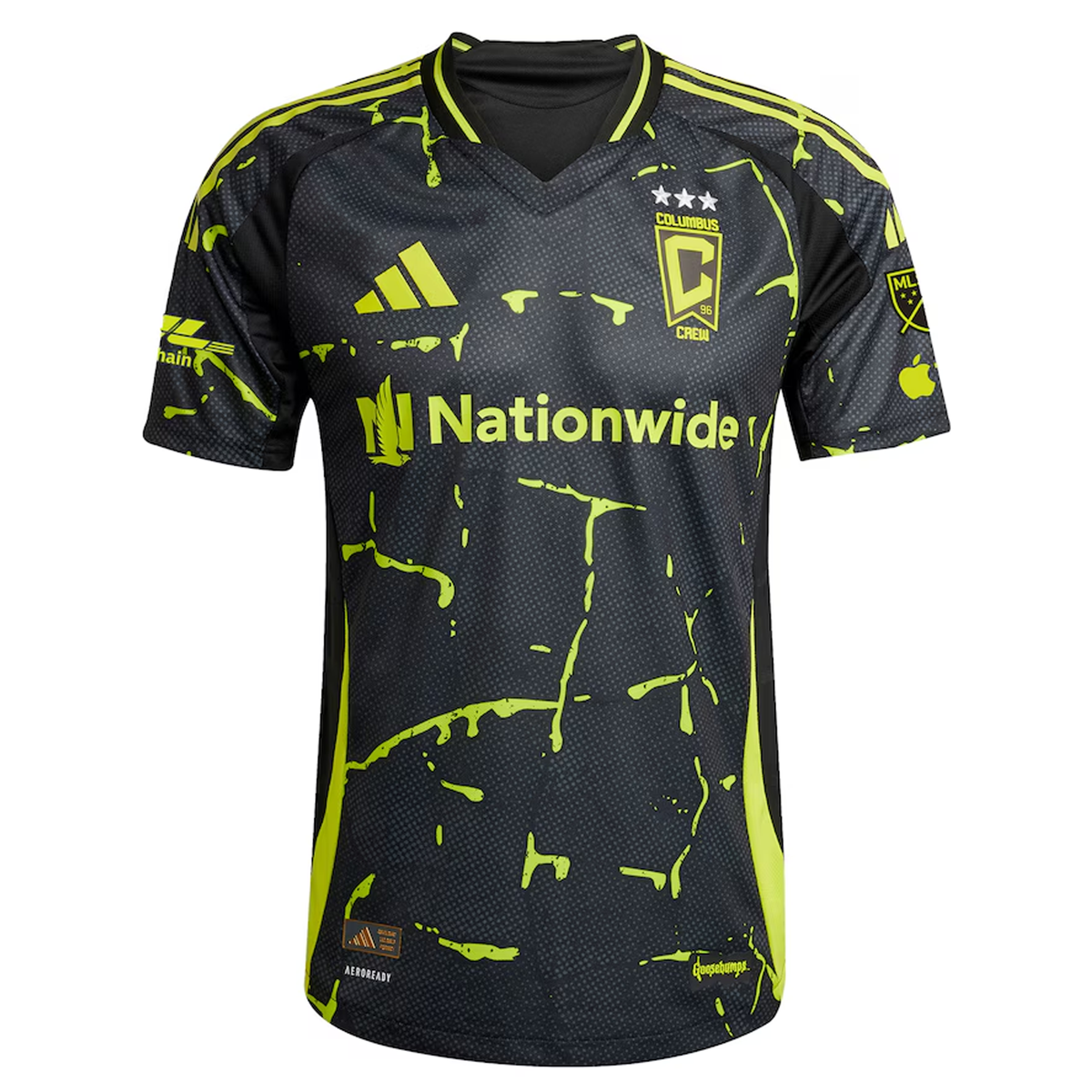 adidas Darlington Nagbe Columbus Crew Authentic Away Jersey w/ MLS Patches 25/26 (Black/Yellow)